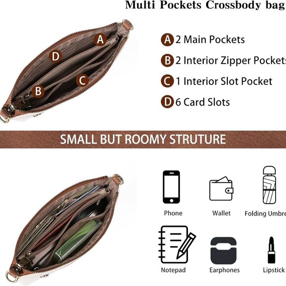 Stylish Large Capacity Wristlet Clutch - Detachable Crossbody and Wrist Strap - Picture 3 of 7